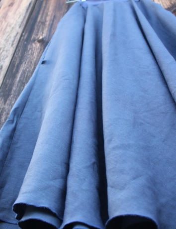 Lněná dlouhá sukně Tmavomodrá