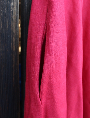 Lněná dlouhá sukně Červená I