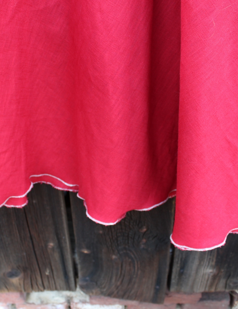 Lněná dlouhá sukně Červená - do 14 dnů