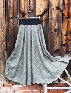 Lněná dlouhá sukně Černobéžový melír