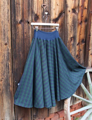 Kolová sukně Skotská zelenomodrá 
