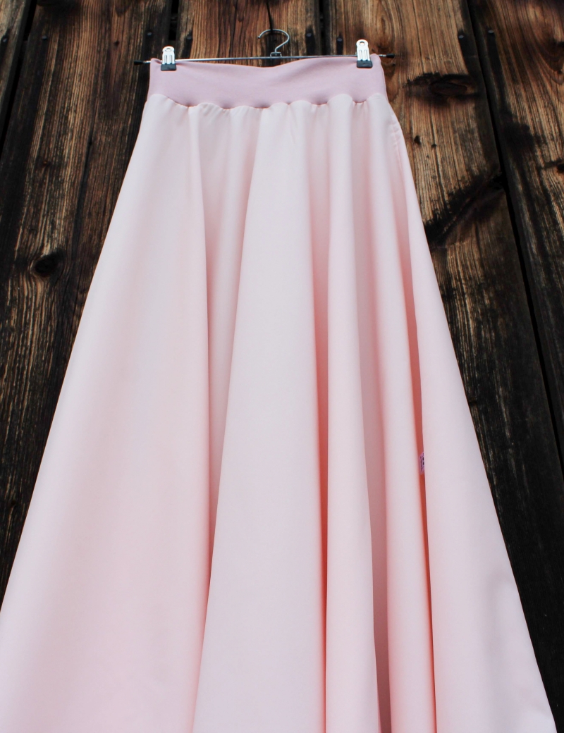 Půlkolová dlouhá sukně  Růžová