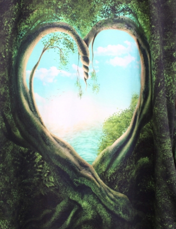 Mikinové šaty s rolákem Stromové srdce