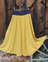 Půlkolová dlouhá sukně  Puntíček na žluté
