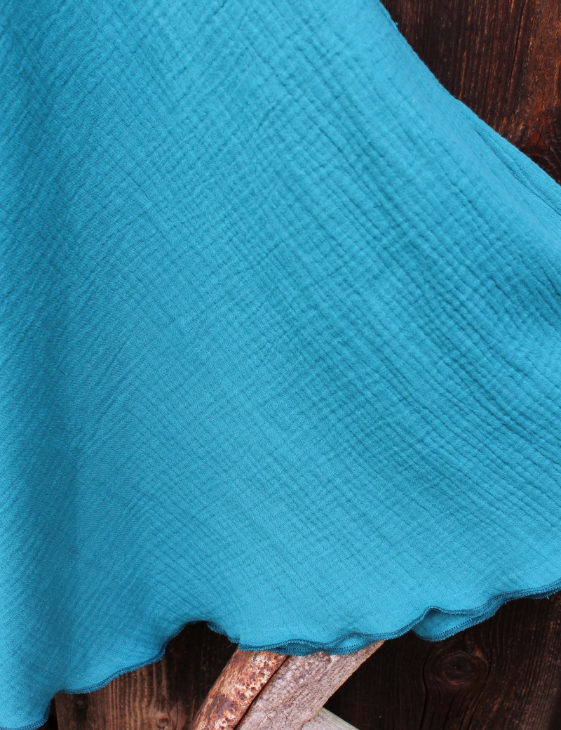 Kolová mušelínová sukně Petrolejová - do 10 dnů