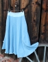 Půlkolová mušelínová sukně Puntíky na nebesky modré 