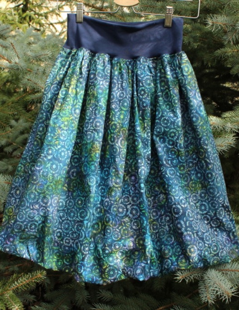 Balonová sukně Batika Blue and Green Flowers