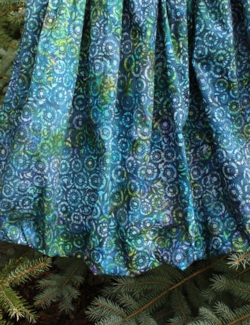 Balonová sukně Batika Blue and Green Flowers