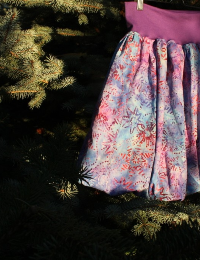 Balonová sukně Batika Lilablue snowflakes