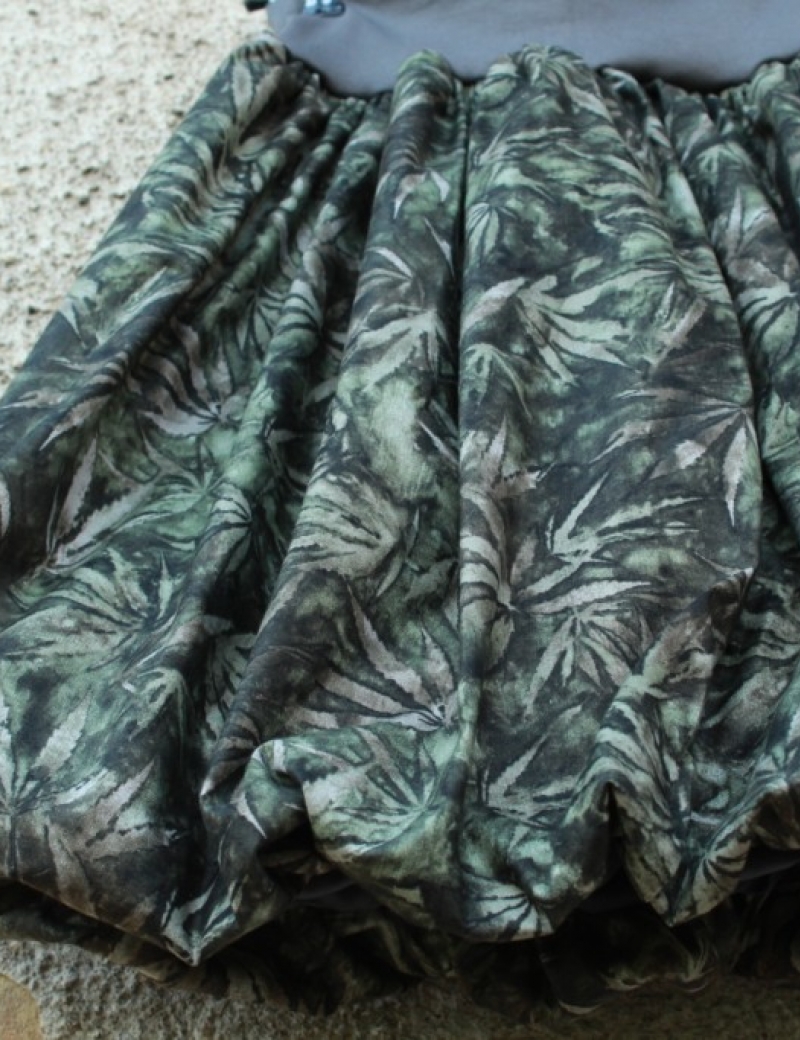 Balonová sukně batika Cannabis šedozelená