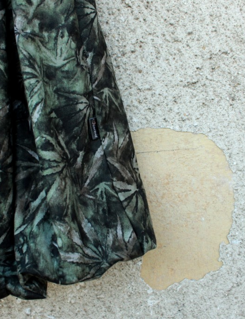 Balonová sukně batika Cannabis šedozelená