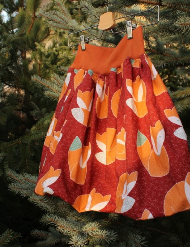 Autorská balonová sukně Lišky červené 