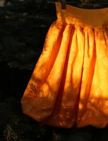 Autorská balonová sukně Lištičky okrové