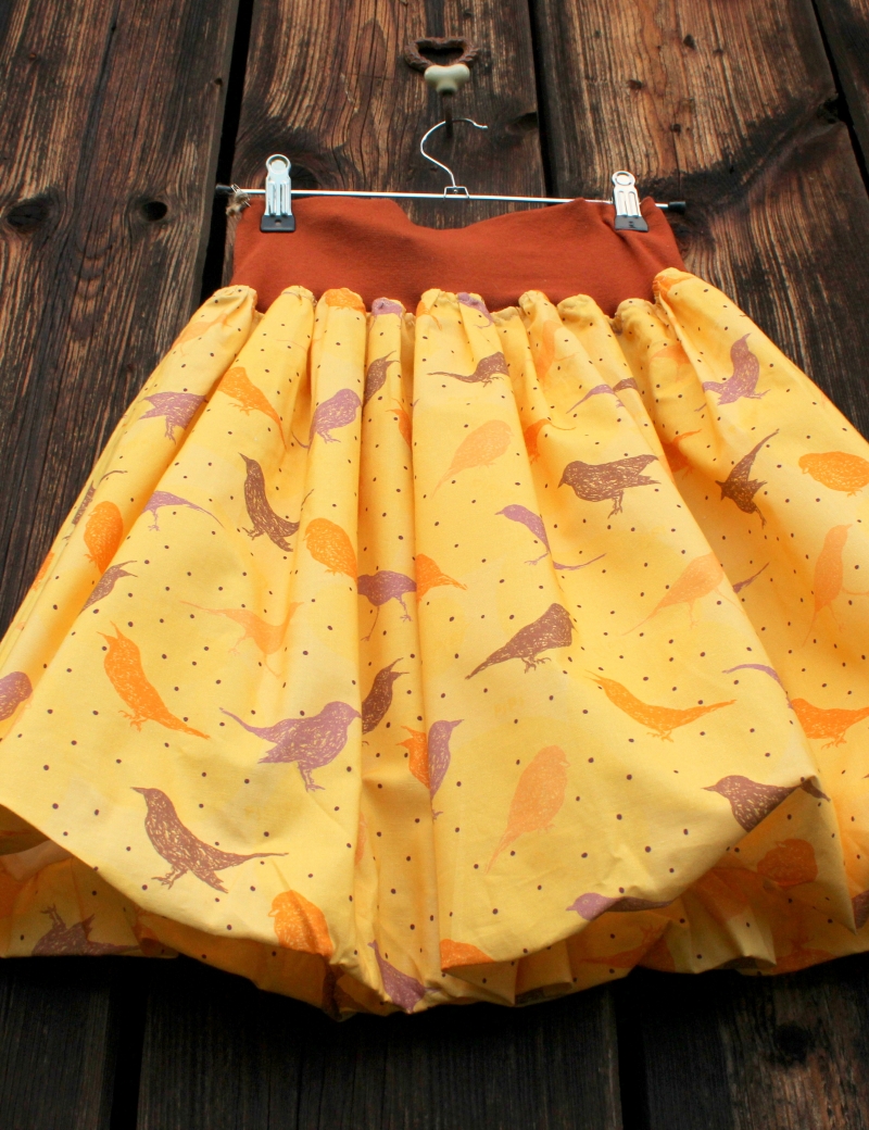 Autorská balonová sukně Pippi yellow