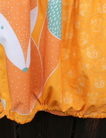 Autorská kapsová sukně Lišky kamarádky okrové/žluté - do 14 dnů