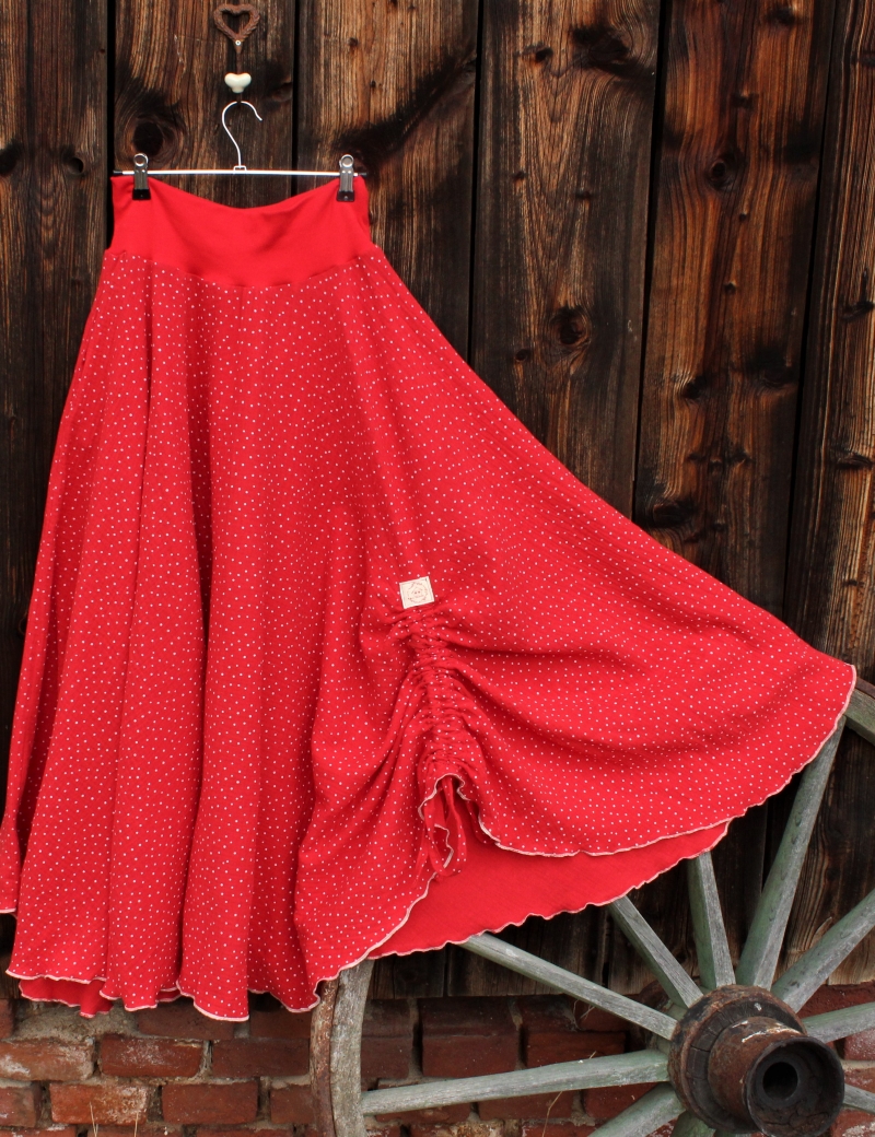 Kolová sukně Red dots