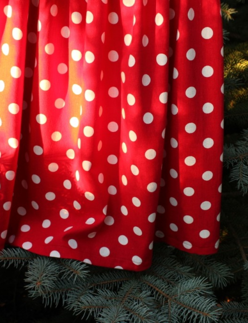 Sukně Linen Red Dots