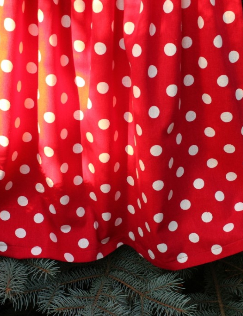 Sukně Linen Red Dots