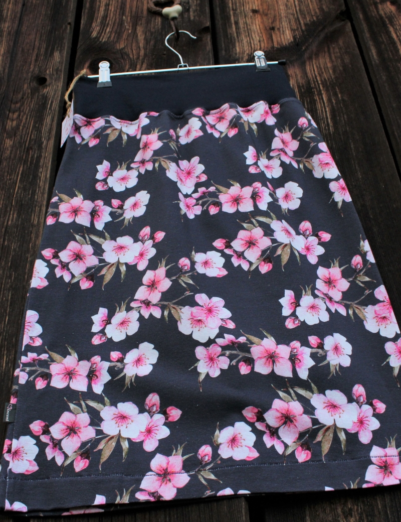 Úpletová sukně  Cherry blossoms blue
